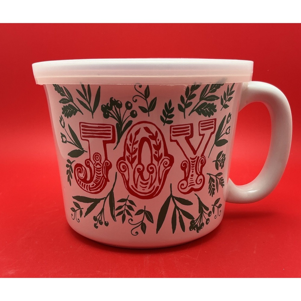 Nantucket Home "Joy"‎ Holiday Ceramic Coffee Soup Chili Mug with Lid